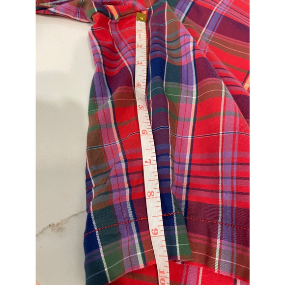 RLX Ralph Lauren Plaid Madras Colourful Preppy Golf Shorts Mens 36 Red Blue - Picture 13 of 14